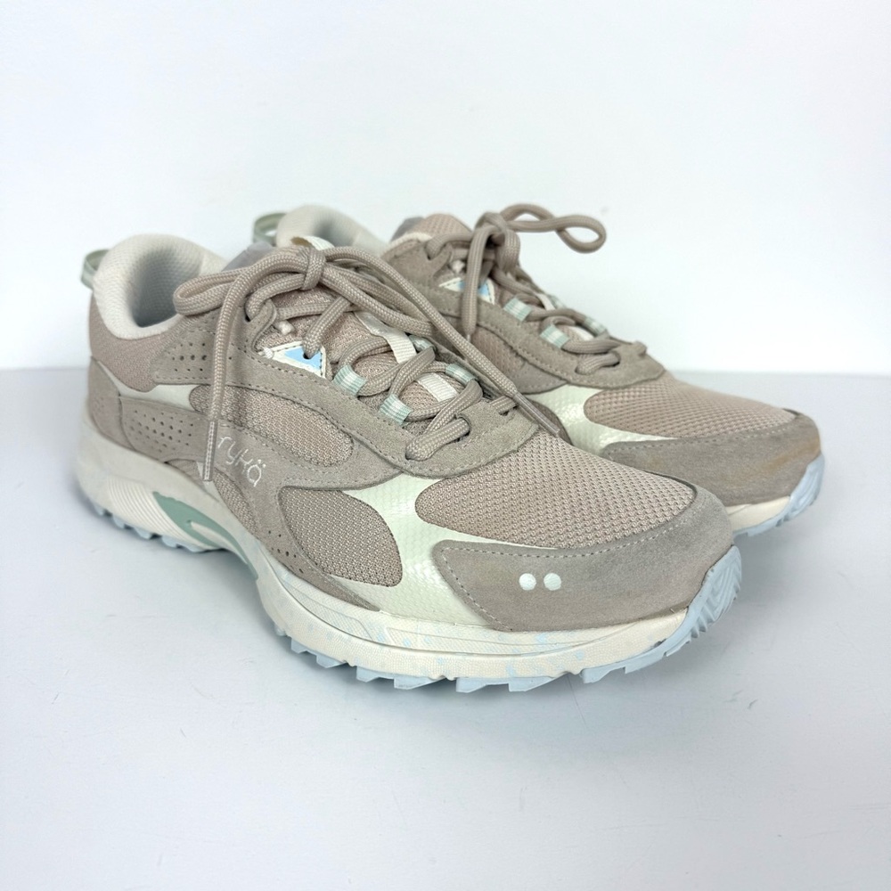 Ryka Sky Stride Walking Sneaker Tapioca Beige Suede/Mesh Size 11 Wide